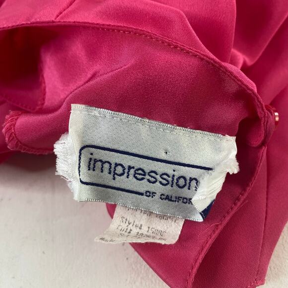 Vintage Hot Pink Mid Century Boxy Drapey Dropped Shoulder Blouse Sz XL - Picture 5 of 7